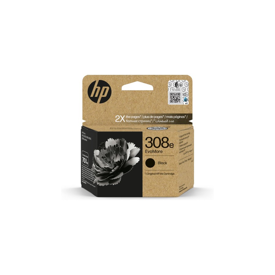 20443-HP Cartucho de Tinta Original EvoMore 308e negra