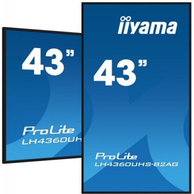 MONITOR IIYAMA 43 3840X2160 UHD 500CD M2 MM 2X 10W 3X HDMI USB X2 V20 WIFI PLUGPLAY DDC2B RS232C XL IISIGNAGE2 FAILOVER E SHARE
