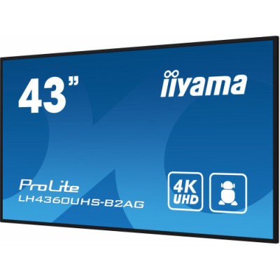 MONITOR IIYAMA 43 3840X2160 UHD 500CD M2 MM 2X 10W 3X HDMI USB X2 V20 WIFI PLUGPLAY DDC2B RS232C XL IISIGNAGE2 FAILOVER E SHARE