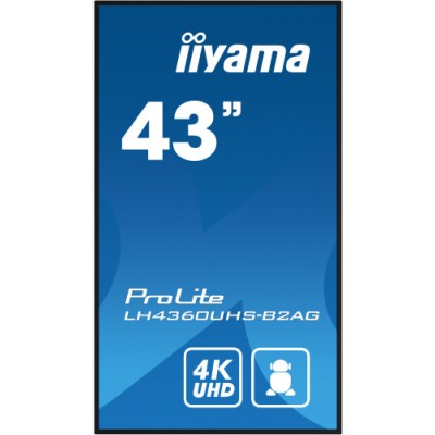 MONITOR IIYAMA 43 3840X2160 UHD 500CD M2 MM 2X 10W 3X HDMI USB X2 V20 WIFI PLUGPLAY DDC2B RS232C XL IISIGNAGE2 FAILOVER E SHARE