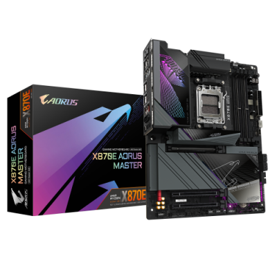 GIGABYTE Placa base X870E AORUS MASTER Compatible con CPUs AMD Ryzen 9000 VRM digital de 1622 fases hasta 8200MHz DDR5 OC 4xPCI