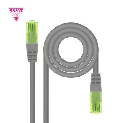 Nanocable Cable de Red Latiguillo RJ45 CAT6 UTP AWG26 CCA Gris 30 cm