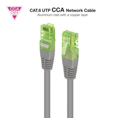 Nanocable Cable de Red Latiguillo RJ45 CAT6 UTP AWG26 CCA Gris 30 cm