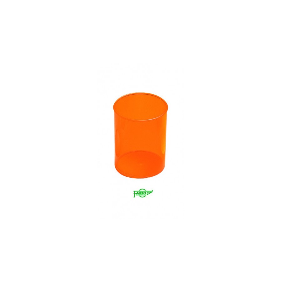 2096-CUBILETE DE PLASTICO 78 MM. DIAMETRO X 100 MM. ALTO TRANSPARENTE NARANJA FAIBO 205-18 2096-CUBILETE DE PLASTICO 78 MM. DIAMETRO X 100 MM. ALTO TRANSPARENTE NARANJA FAIBO 205-18