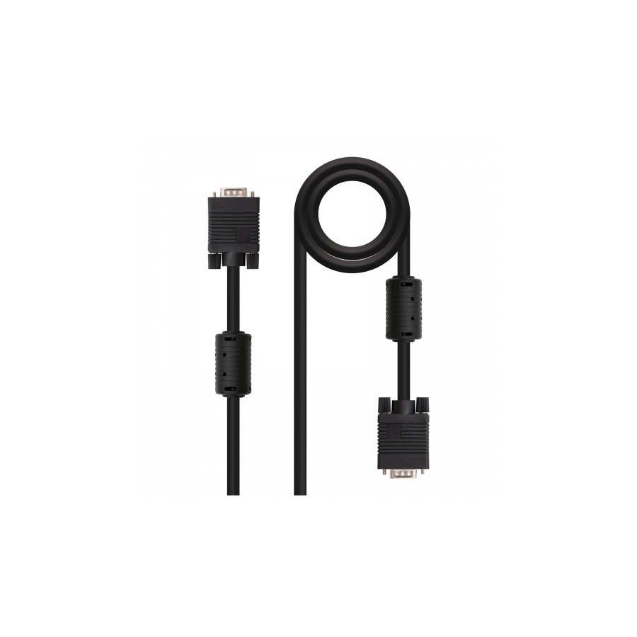 21512-Nanocable CABLE SVGA CON FERRITA HDB15/M-HDB15/M 1.8 M