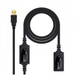 21532-Nanocable 10.01.0213 cable USB 15 m 2.0 USB A Negro