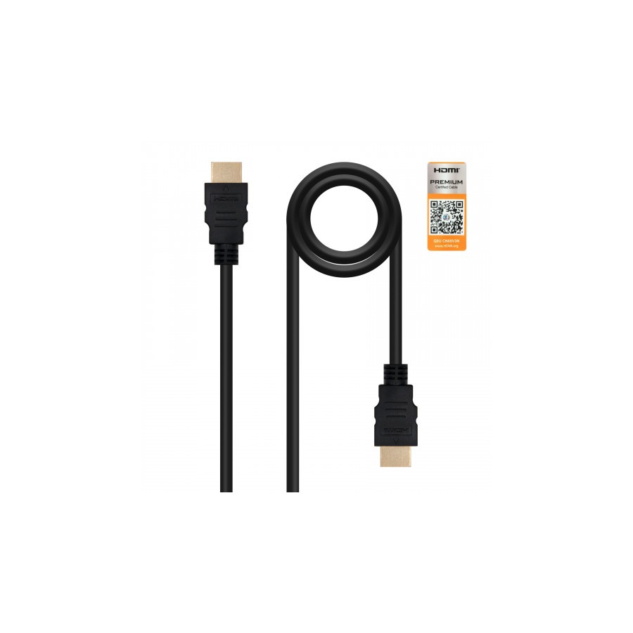22215-Nanocable HDMI V2.0, 2m cable HDMI HDMI tipo A (Estandar) Negro
