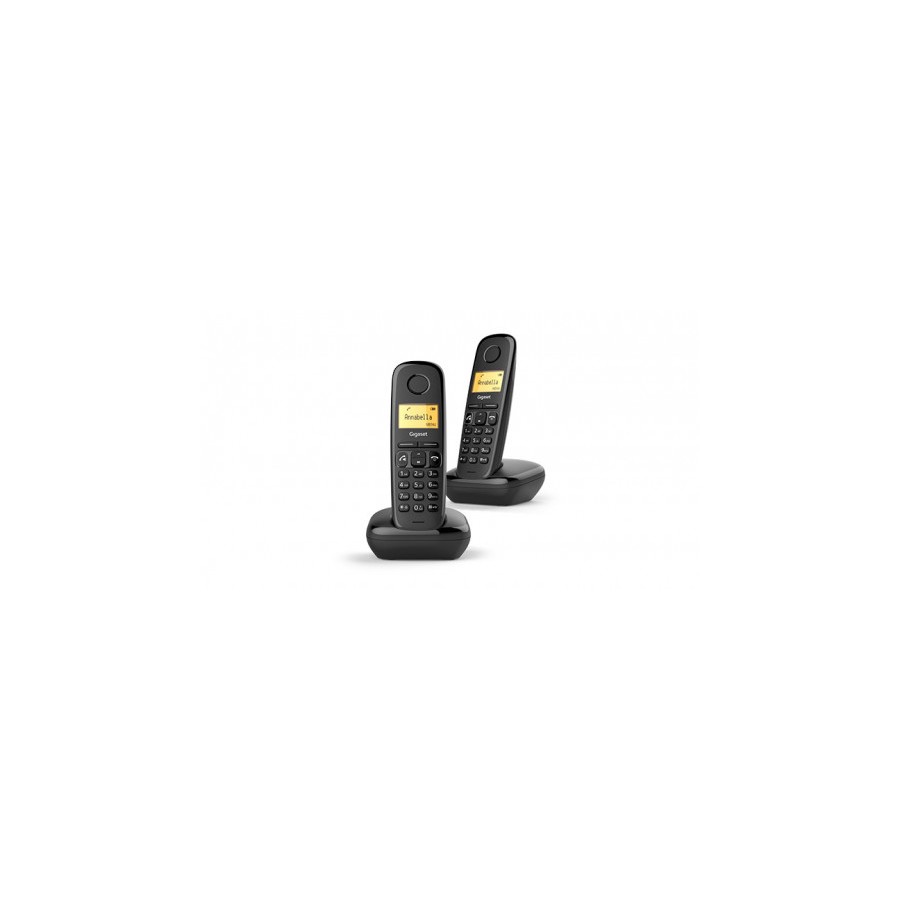 22226-Gigaset A270 Duo Telefono DECT Identificador de llamadas Negro