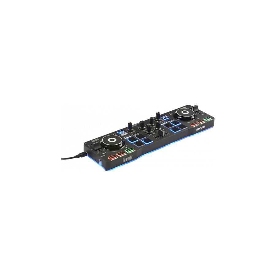 22397-Hercules Starlight Mesa de mezclas con opcion de realizar scratch conectando un CDJ 2 canales Negro