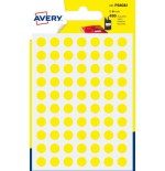 2287-PAQUETE 6 HOJAS ETIQUETAS REDONDAS GOMETS AMARILLAS 8MM DIAMETRO AVERY PSA08J