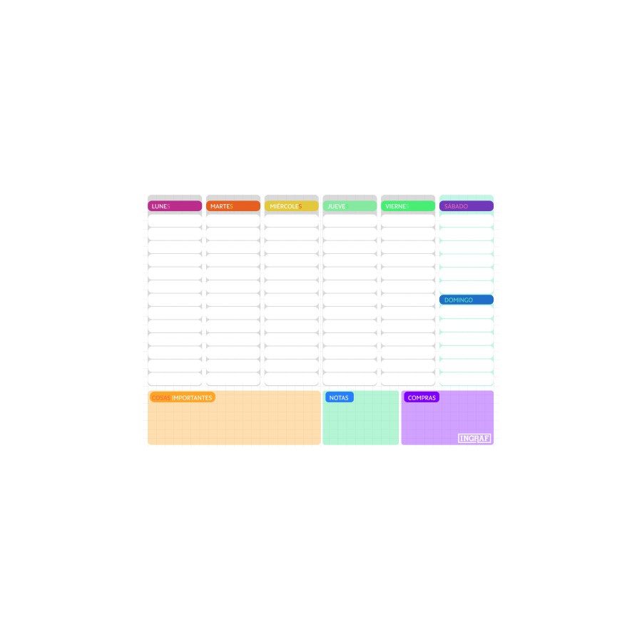 23016-PLANIFICADOR SEMANAL ENCOLADO A4 INGRAF 350988 23016-PLANIFICADOR SEMANAL ENCOLADO A4 INGRAF 350988