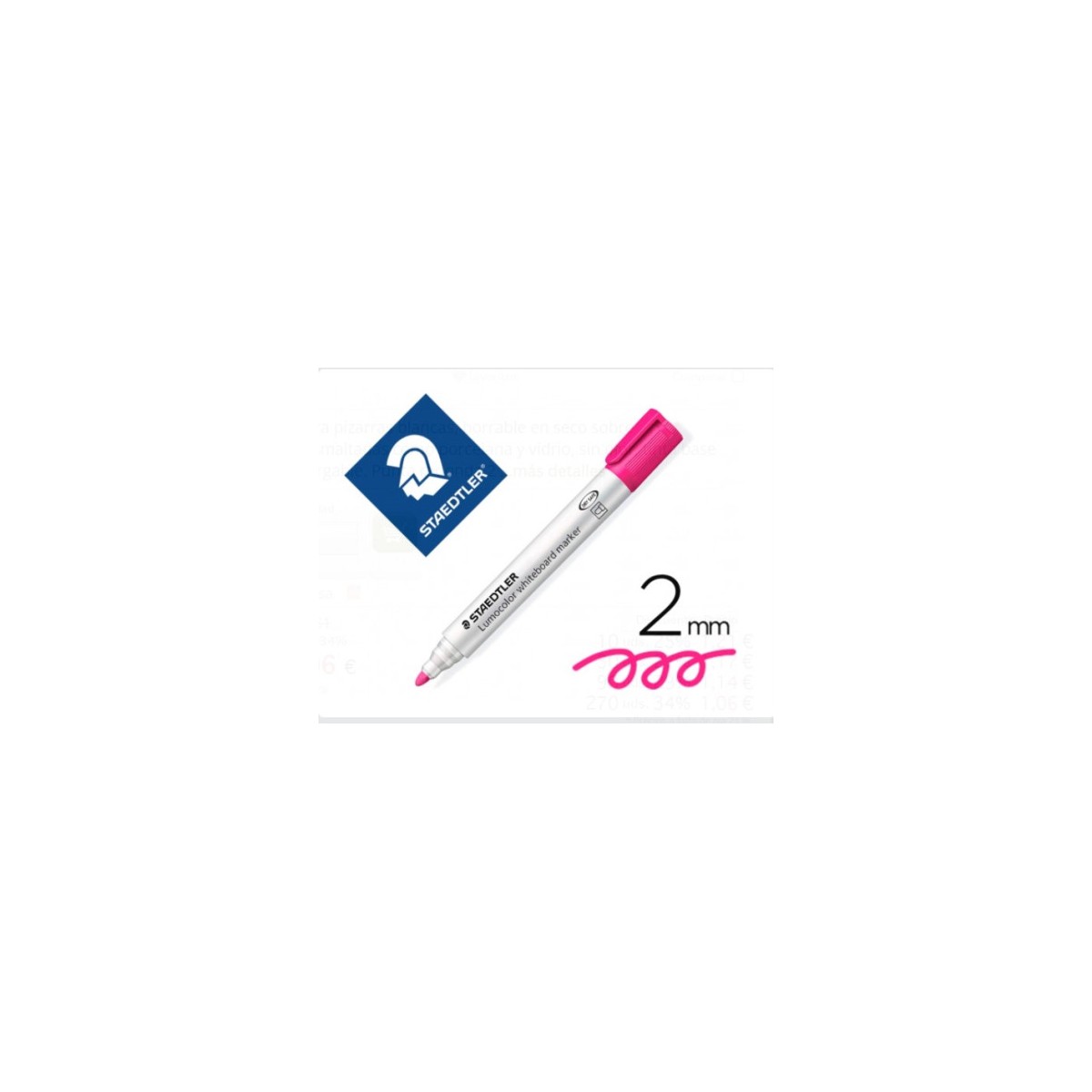 MARCADOR PIZARRA LUMOCOLOR MARKER 351 TRAZO 2MM ROSA STAEDTLER 351 20