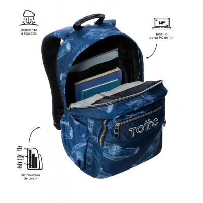 MOCHILA ACUARELES BLUEPRINT 33 X 44 X 14 20L TOTTO MA04ECO021 2426N 0JJ