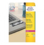 2311-PAQUETE 20 HOJAS ETIQUETAS PLATEADAS DE POLIESTER-IMPRESORAS LASER-210X297 MM AVERY L6013-20