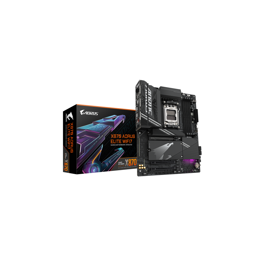 23321-GIGABYTE Placa base X870 A ELITE WIFI7 - Compatible con CPUs AMD Ryzen 9000, VRM de 16+2+2 fases, hasta 8000MHz DD