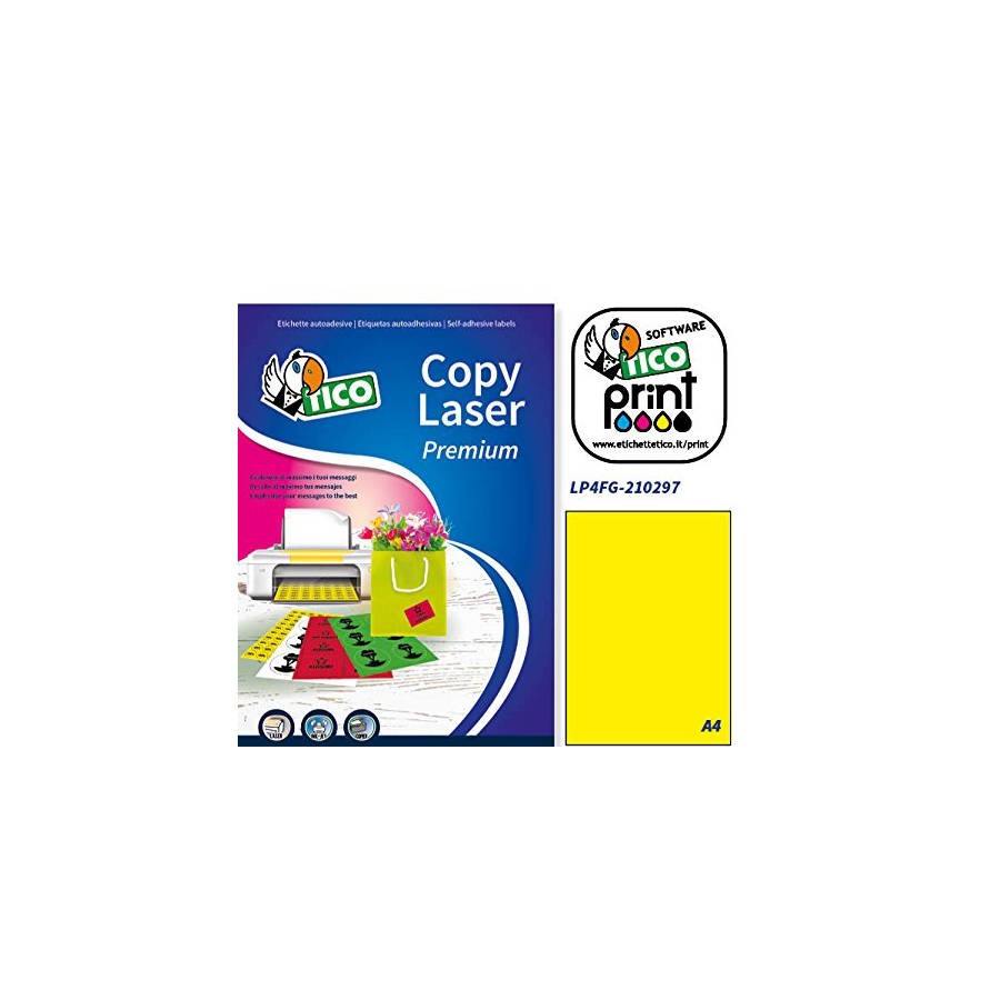 2376-CAJA 70 HOJAS ETIQUETAS AMARILLO FLUORESCENTE SIN MARGENES-LASER/INYECCION DE TINTA/FOTOCOPIADORAS-210X297 MM TICO 2376-CAJA 70 HOJAS ETIQUETAS AMARILLO FLUORESCENTE SIN MARGENES-LASER/INYECCION DE TINTA/FOTOCOPIADORAS-210X297 MM TICO
