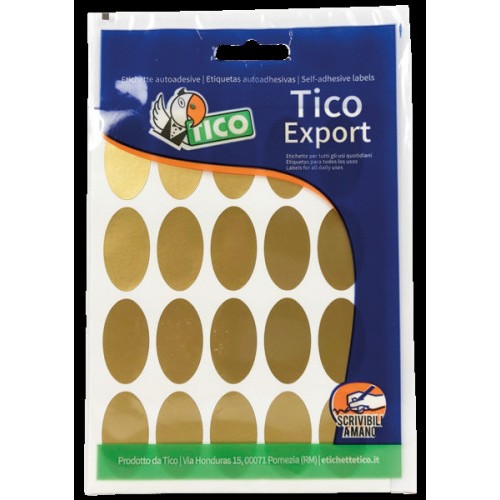 2386-PAQUETE 10 HOJAS ETIQUETAS SATINADAS ORO 36X20 MM TICO E-GL-3620