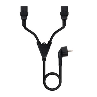 Nanocable Cable de Alimentacion CEE7 M a 2xC13 H Negro 3 m