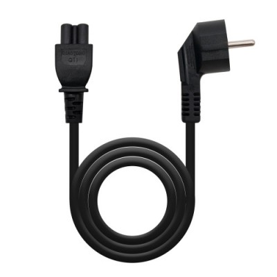 Nanocable Cable de Alimentacion Trebol CEE7 acodado M C5 H Negro 2 m