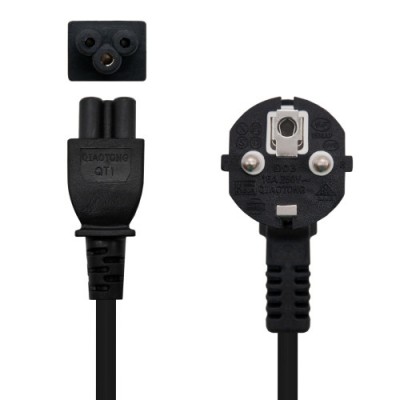 Nanocable Cable de Alimentacion Trebol CEE7 acodado M C5 H Negro 2 m