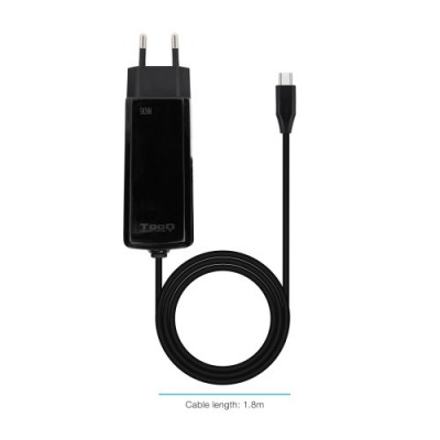 TooQ Cargador de portatil GAN USB C PD 90W Negro
