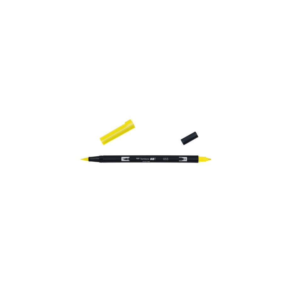 2416-ROTULADOR DOBLE PUNTA PINCEL COLOR PROCESS YELLOW TOMBOW ABT-055