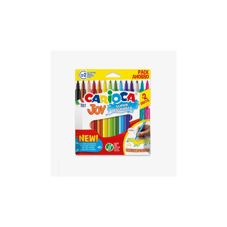 24375-CAJA 12+2 ROTULADORES COLORES SURTIDOS JOY SUPERLAVABLE CARIOCA 40533 24375-CAJA 12+2 ROTULADORES COLORES SURTIDOS JOY SUPERLAVABLE CARIOCA 40533