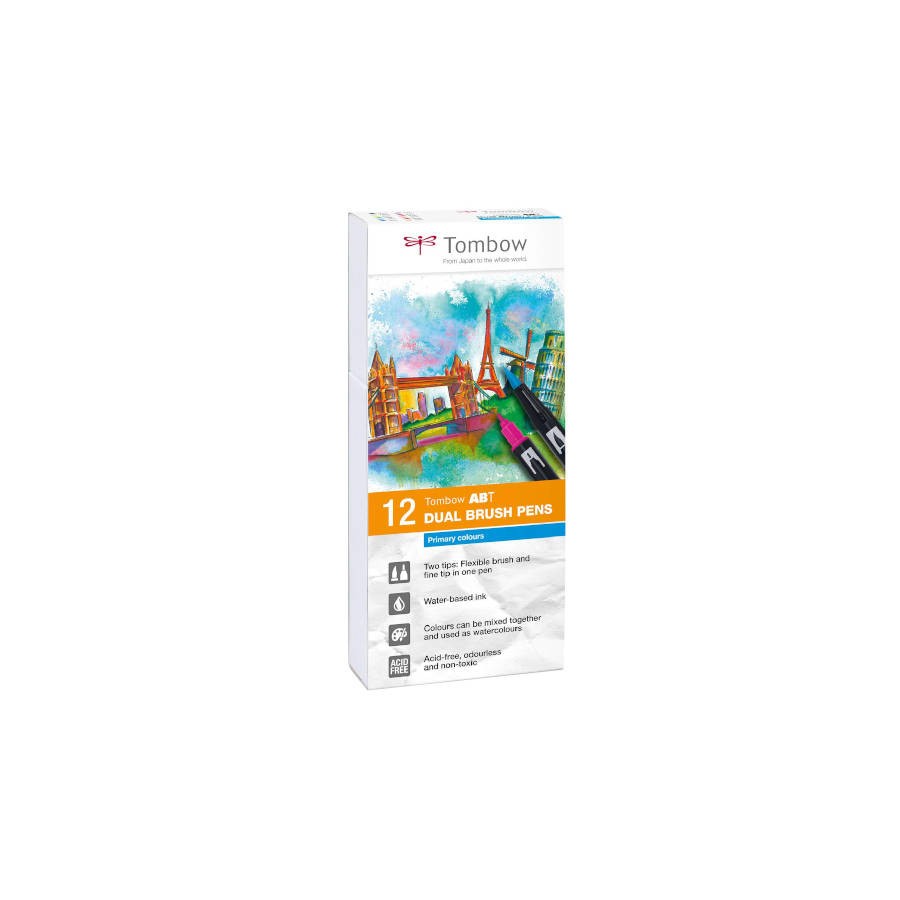 2460-ESTUCHE 12 ROTULADORES DOBLE PUNTA PINCEL COLORES PRIMARIOS TOMBOW ABT-12P-1 2460-ESTUCHE 12 ROTULADORES DOBLE PUNTA PINCEL COLORES PRIMARIOS TOMBOW ABT-12P-1