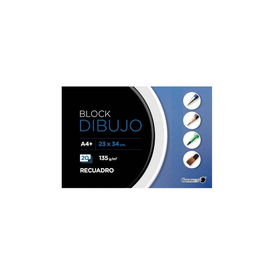 2475-CUADERNO DE DIBUJO A4+ 135 GR. 20 HOJAS CON RECUADRO ENCOLADO 2 TALADROS GOLDEN 324276 2475-CUADERNO DE DIBUJO A4+ 135 GR. 20 HOJAS CON RECUADRO ENCOLADO 2 TALADROS GOLDEN 324276