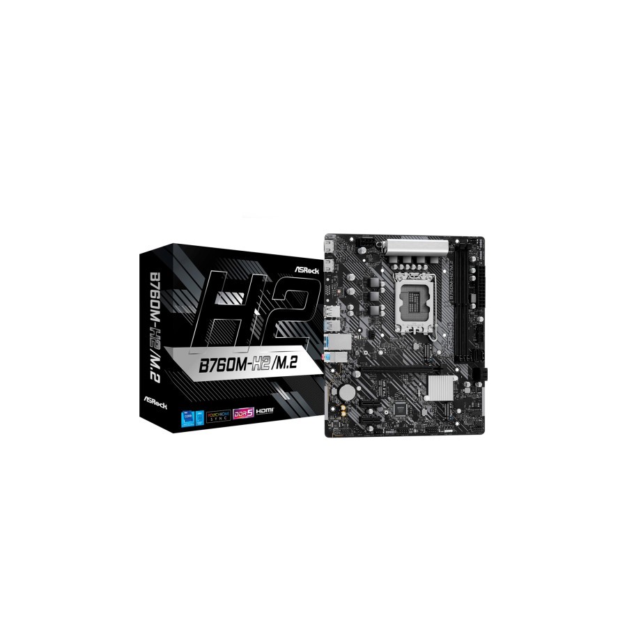 24826-PLACA ASROCK B760M-H2/M.2,INTEL,1700,B760,2DDR5,96GB,HDMI+DP,4SATA+2M.2,5USB 3.2+1USB-C,GBLAN,MATX