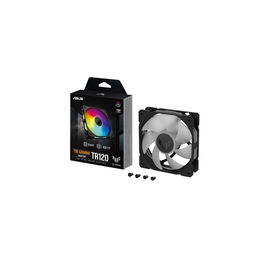 24833-ASUS TUF Gaming TR120 ARGB Fan - Single Pack Carcasa del ordenador Ventilador 12 cm Negro