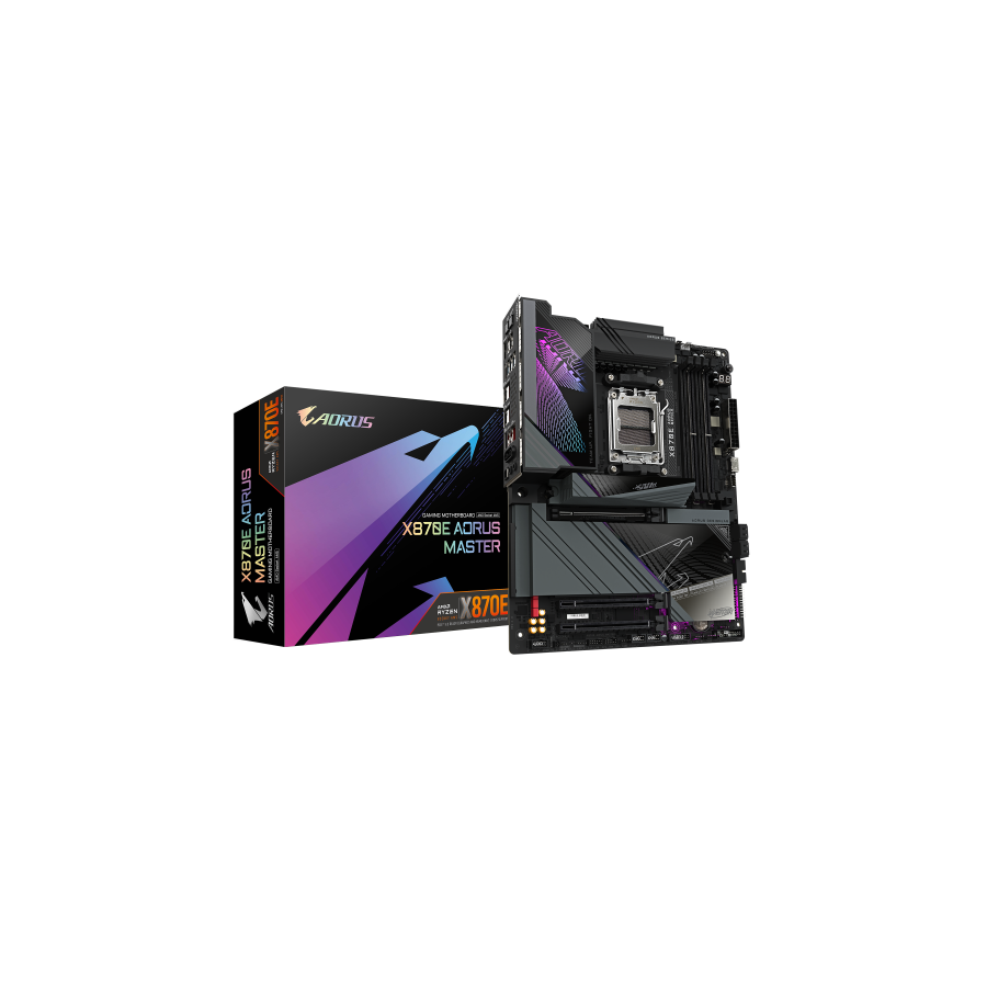 24862-GIGABYTE Placa base X870E AORUS MASTER - Compatible con CPUs AMD Ryzen 9000, VRM digital de 16+2+2 fases, hasta 82