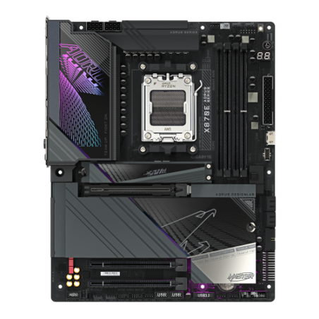 24863-GIGABYTE Placa base X870E AORUS MASTER - Compatible con CPUs AMD Ryzen 9000, VRM digital de 16+2+2 fases, hasta 82