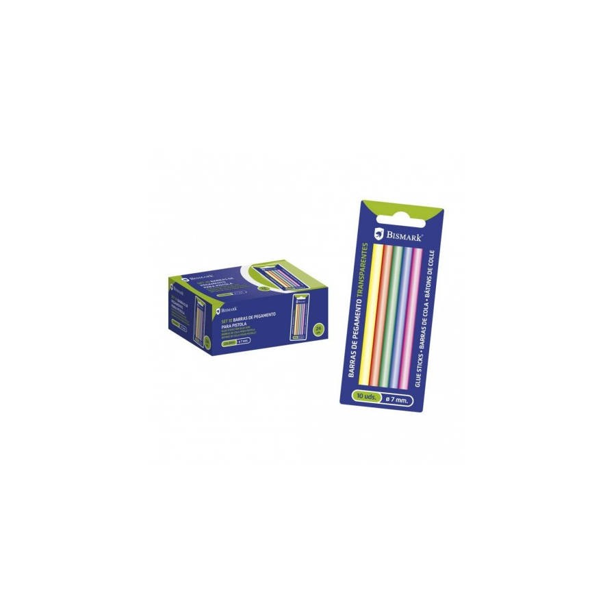 2487-BLISTER 10 BARRAS DE PEGAMENTO SILICONA SURTIDO COLORES 7,2 X 100 MM. BISMARK 327110 2487-BLISTER 10 BARRAS DE PEGAMENTO SILICONA SURTIDO COLORES 7,2 X 100 MM. BISMARK 327110