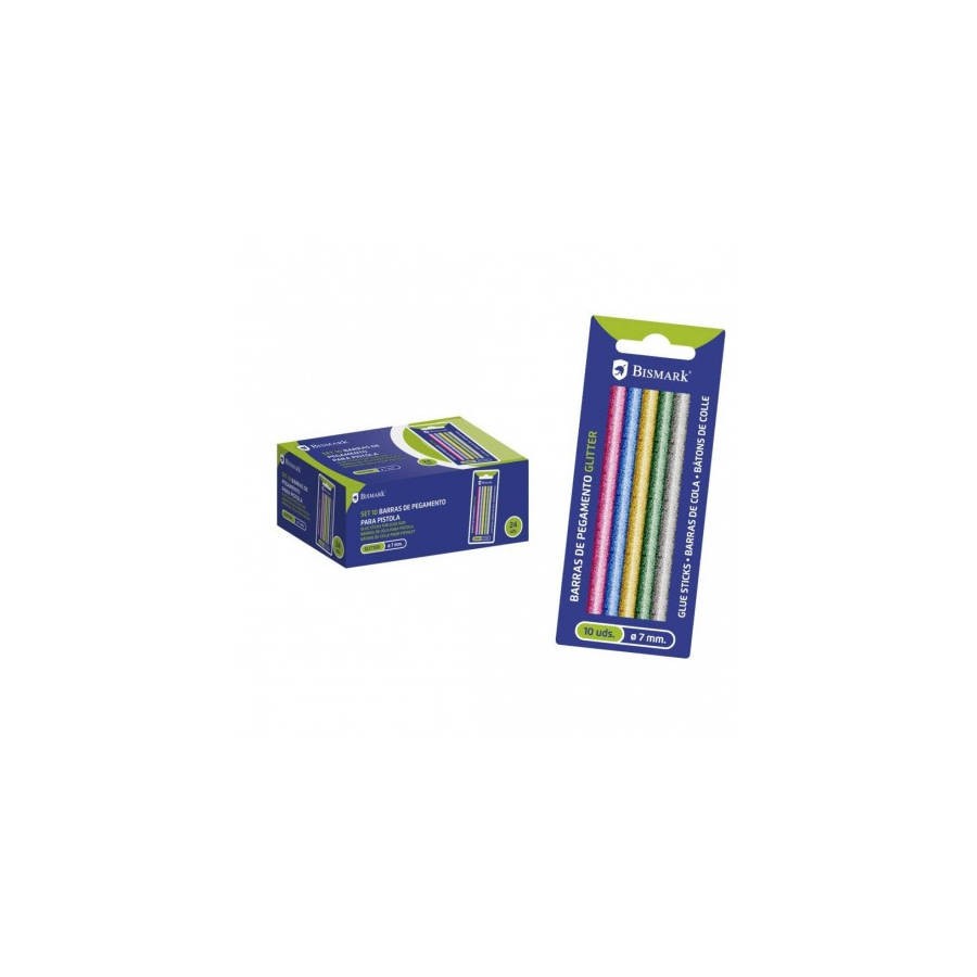 2488-BLISTER 10 BARRAS DE PEGAMENTO SILICONA GLITTER 7,2 X 100 MM. BISMARK 327111 2488-BLISTER 10 BARRAS DE PEGAMENTO SILICONA GLITTER 7,2 X 100 MM. BISMARK 327111