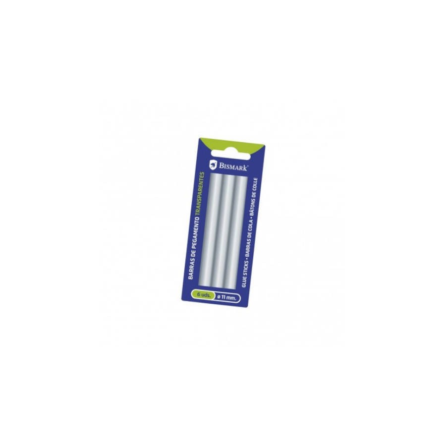 2489-BLISTER 6 BARRAS DE PEGAMENTO SILICONA TRANSPARENTE 11,2 X 150 MM. BISMARK 327122 2489-BLISTER 6 BARRAS DE PEGAMENTO SILICONA TRANSPARENTE 11,2 X 150 MM. BISMARK 327122