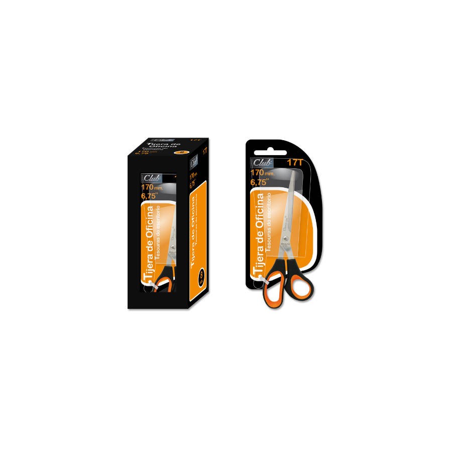 2492-TIJERAS DE OFICINA EN ACERO INOXIDABLE 170 MM. EN BLISTER OFFICE CLUB 323825 2492-TIJERAS DE OFICINA EN ACERO INOXIDABLE 170 MM. EN BLISTER OFFICE CLUB 323825
