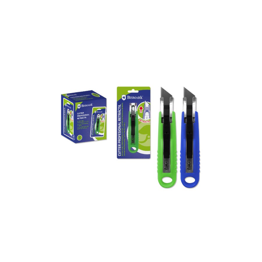 2493-CUTER PROFESIONAL CON HOJA RETRACTIL AUTOMATICA BISMARK 326994 (CUTTER) 2493-CUTER PROFESIONAL CON HOJA RETRACTIL AUTOMATICA BISMARK 326994 (CUTTER)