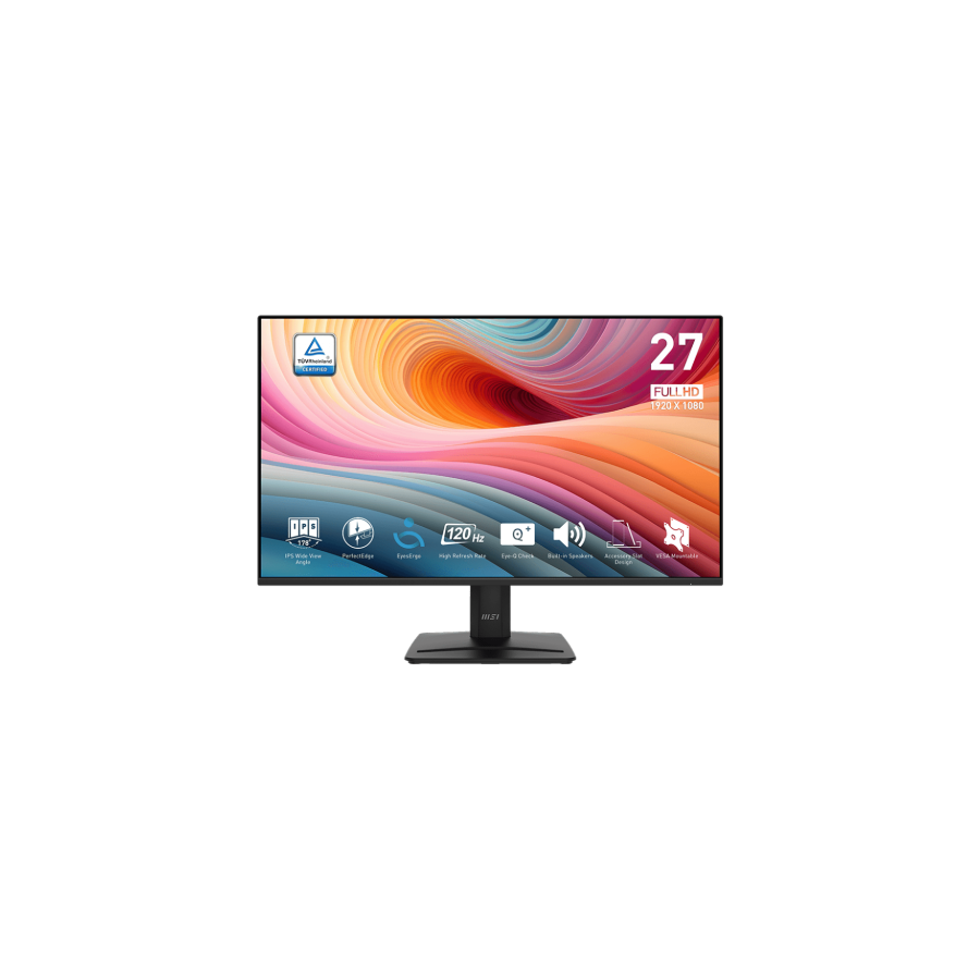 25006-MSI MONITOR PRO MP275 E2. 27" FHD 1920X1080 IPS PLANO. 120HZ.ADAPTIVE-SYNC. NEGRO