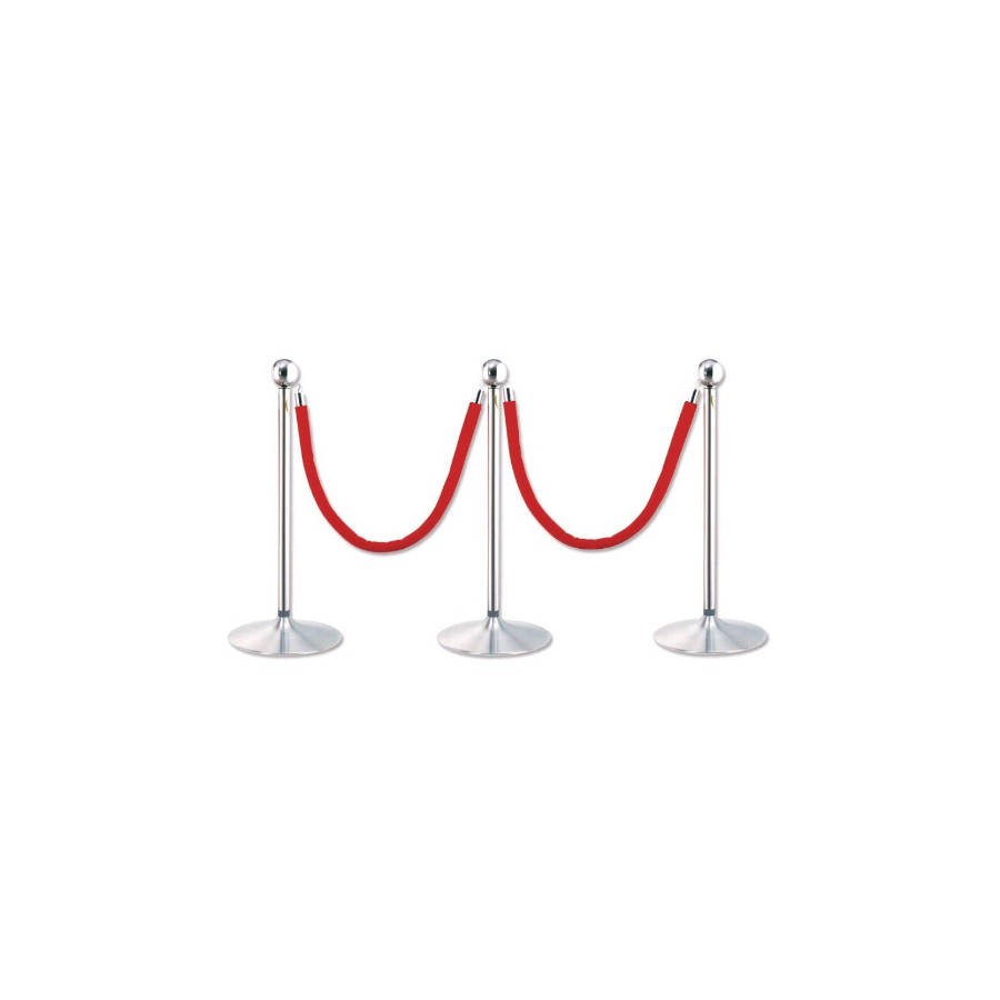 2526-PACK 2 POSTES SEPARADOR CROMADO CON CORDON ROJO 2 METROS 322800 2526-PACK 2 POSTES SEPARADOR CROMADO CON CORDON ROJO 2 METROS 322800