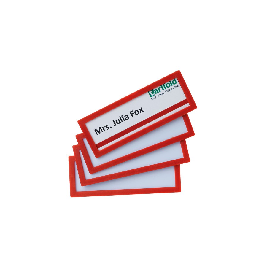 25271-PACK DE 4 MARCOS IDENTIFICACION ADHESIVO COLORES 120X45MM ROJO TARIFOLD 194863 25271-PACK DE 4 MARCOS IDENTIFICACION ADHESIVO COLORES 120X45MM ROJO TARIFOLD 194863