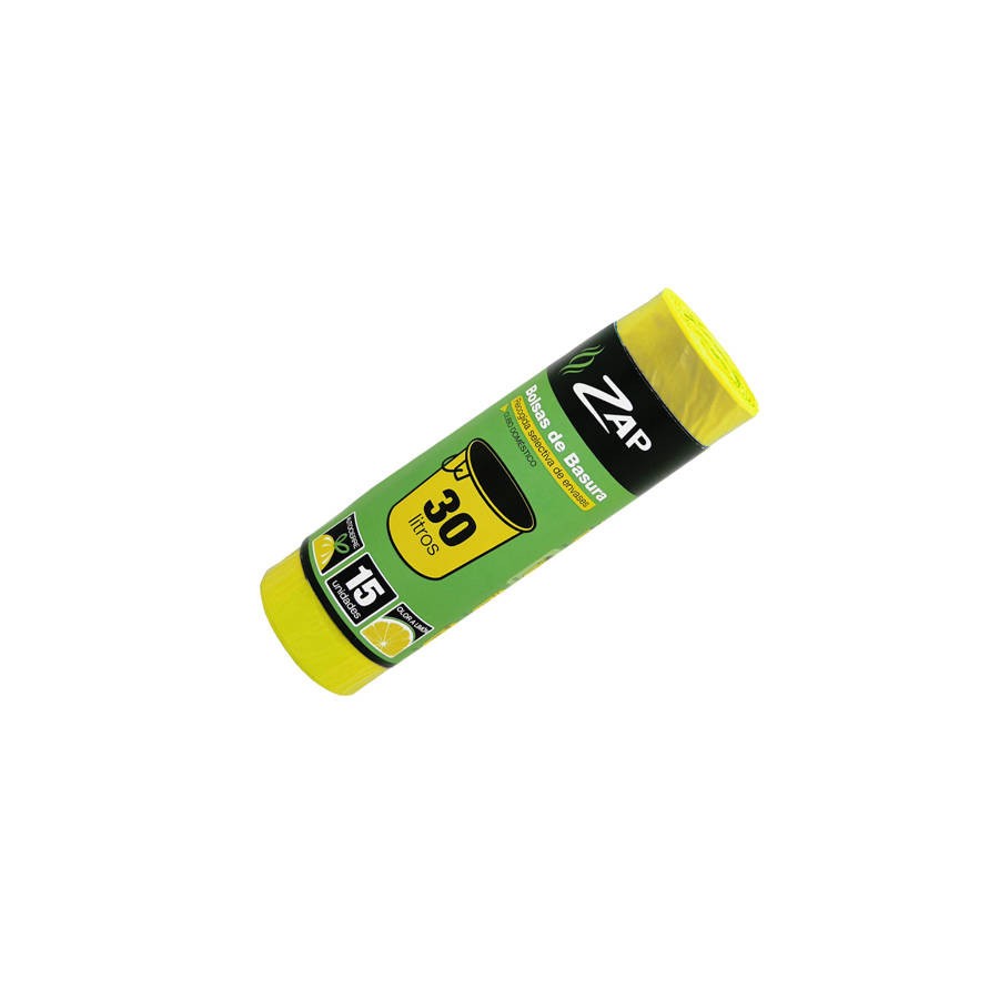 2535-ROLLO 15 UNIDADES BOLSA BASURA AMARILLO OLOR LIMON 30 LITROS ZAP 320185 2535-ROLLO 15 UNIDADES BOLSA BASURA AMARILLO OLOR LIMON 30 LITROS ZAP 320185