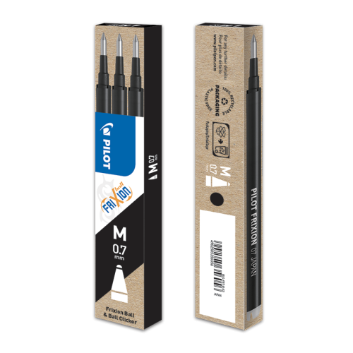 254-PACK 3 RECAMBIOS FRIXION NEGRO PILOT BLS-FR7-B-S3