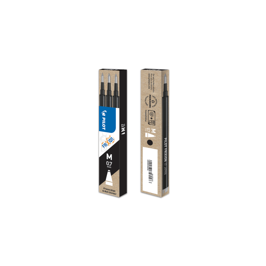 254-PACK 3 RECAMBIOS FRIXION NEGRO PILOT BLS-FR7-B-S3