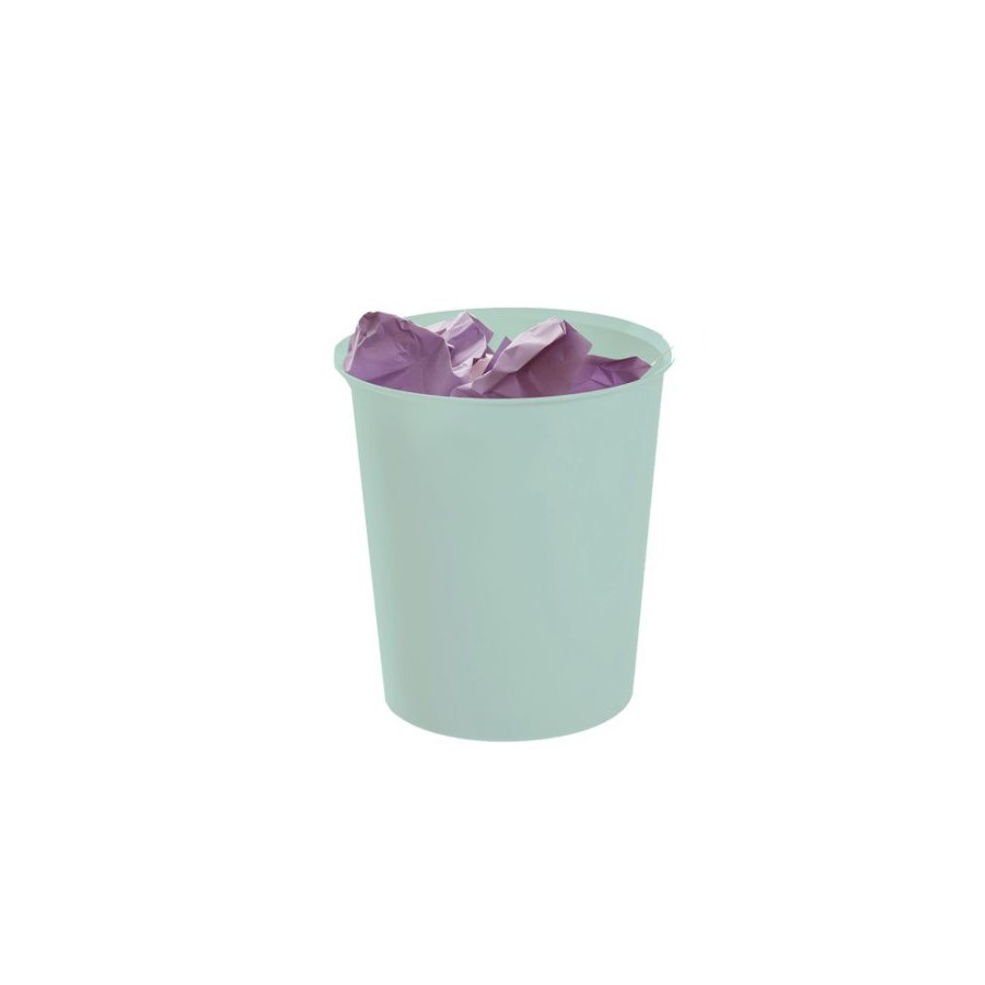 25438-PAPELERA ECOGREEN 100% RECICLADO Y RECICLABLE VERDE PASTEL 18 LITROS 290X310 MM ARCHIVO 2000 2001 VE PS