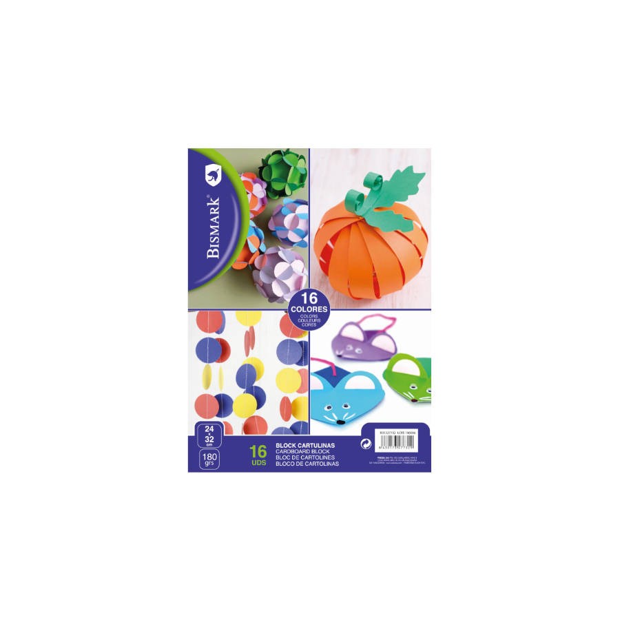 2551-BLOCK 16 CARTULINAS COLORES FORMATO 24X32 CM BISMARK 327732 2551-BLOCK 16 CARTULINAS COLORES FORMATO 24X32 CM BISMARK 327732
