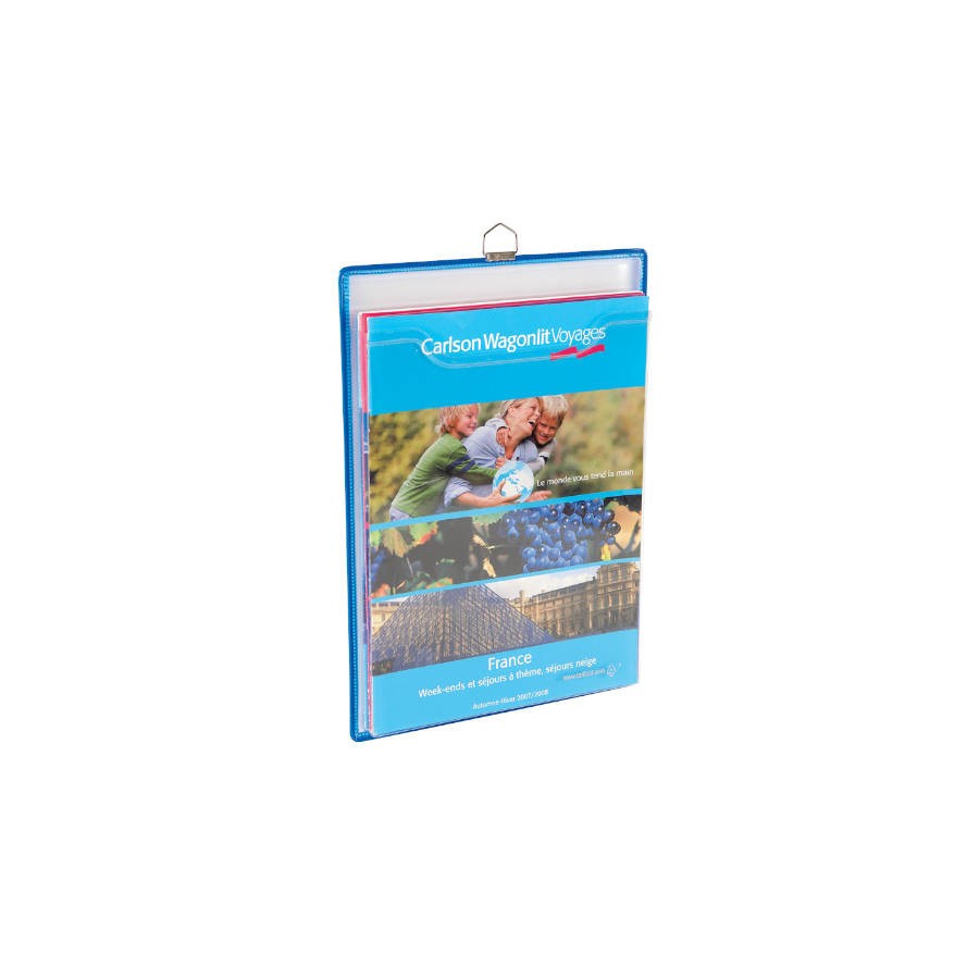 2629-PACK DE 5 FUNDAS PORTA FOLLETOS EN A4 VERTICAL COLGANTE CON ANILLA TARIFOLD 354001