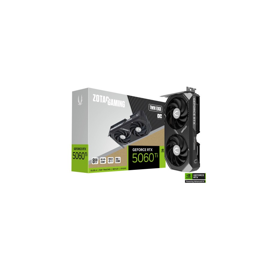 26337-VGA ZOTAC RTX 5060 TI 8GB TWIN EDGE OC,NV,RTX5060TI,8GB,GDDR7,128BIT,1HDMI+3DP,2 VENTILADORES (ZT-B50610H-10M) 26337-VGA ZOTAC RTX 5060 TI 8GB TWIN EDGE OC,NV,RTX5060TI,8GB,GDDR7,128BIT,1HDMI+3DP,2 VENTILADORES (ZT-B50610H-10M)