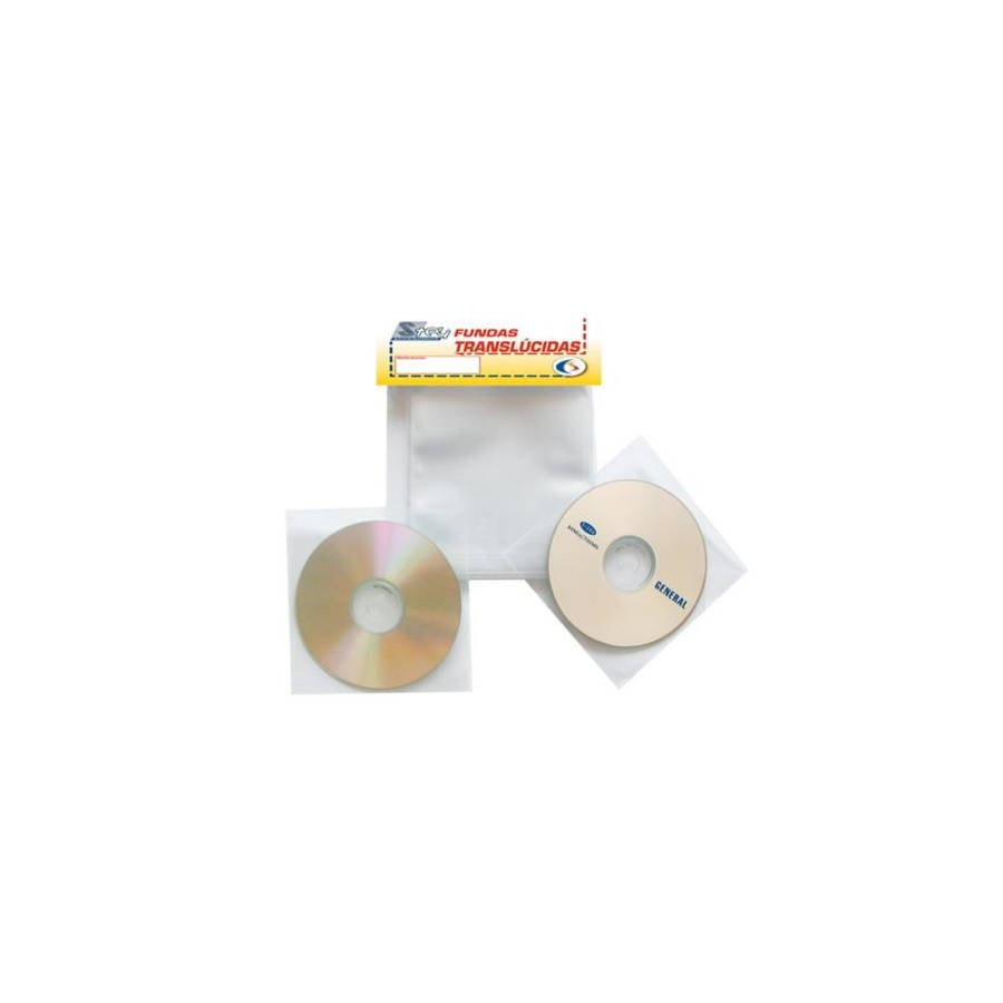 2635-PACK DE 100 FUNDAS CD-DVD PP TRANSPARENTE NO ADHESIVAS CON SOLAPA 3L 10297 2635-PACK DE 100 FUNDAS CD-DVD PP TRANSPARENTE NO ADHESIVAS CON SOLAPA 3L 10297