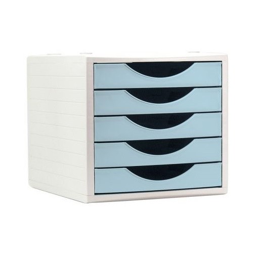 26488-MODULO ECOGREEN 100% RECICLADO Y RECICLABLE 5 CAJONES AZUL PASTEL 340X270X260 MM ARCHIVO 2000 4005 AZ PS